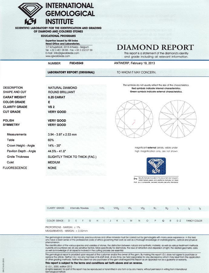 Foto 9 - Diamant 0,25ct Brillant Zertifikat von IGI in River VS2, D6693