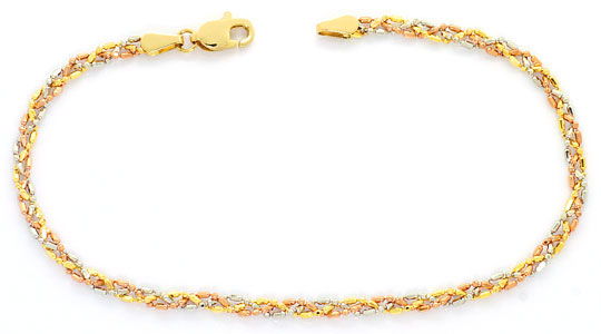Foto 1 - Gold Kette Gold-Armband, Gelbgold-Rotgold-Weißgold 18K, K2592