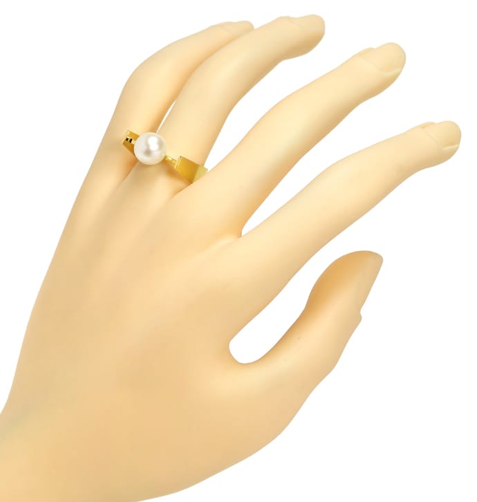 Foto 4 - Designer-Ring mit 8,4mm Akoyazuchtperle in 14K Gelbgold, Q1230