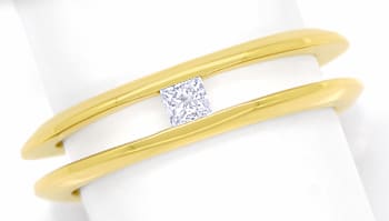 Foto 1 - Diamantring mit 0,14ct Princess Diamant in 18K Gelbgold, Q1409