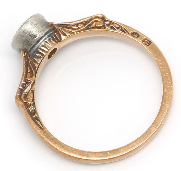 Foto 3 - antiker Diamant-Ring mit 0,29ct Solitaer in Rotgold 14K, R7043