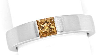 Foto 1 - Weißgoldring 0,56 ct Princess Diamant Fancy Brown, IGI, R7851