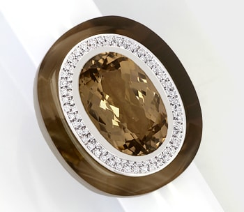 Foto 1 - Balocchi Preziosi Rauchquarz Brillanten-Ring, S5218